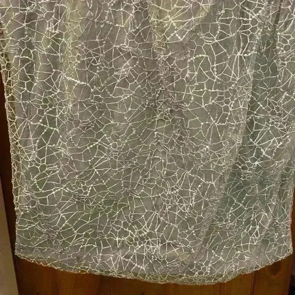 Mac Duggal Long Sleeve V Neck Midi Dress in Platinum 12408 Size 14 NWT - Picture 10 of 14